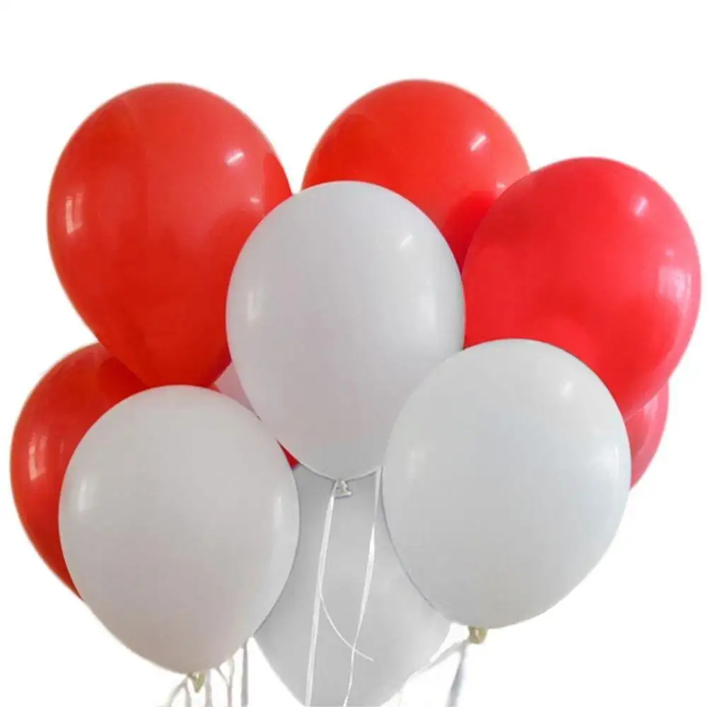 Engrossar Vermelho e branco balão de aniversário 12 "Pearlized Latex ballon para Festa de casamento Decoração e Eventos balões dos namorados