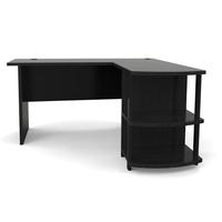 Bureau d'ordinateur en forme de L à finitions multiples avec rangement latéral