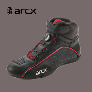 ARCX di Pelle Alla Caviglia Stivali Da Moto con IN CIMA Pulsante Rotante Mens Stivali Da Corsa - Product Image 4