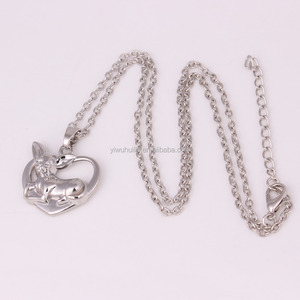 Colliers à pendentif en alliage métallique pour chien, <span class=keywords><strong>Chihuahua</strong></span>, animal, nouvelle mode, bijoux en forme de cœur pour amoureux de chien - Product Image 3