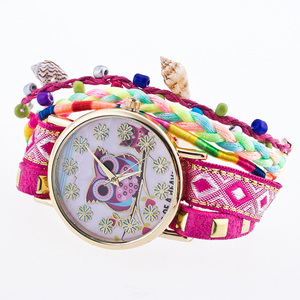 <span class=keywords><strong>Montre</strong></span> de luxe à perles pour femme, forme de hibou, fleurs, Design conque, <span class=keywords><strong>tissé</strong></span>, plusieurs enveloppes, qualité supérieure, 2018 - Product Image 5