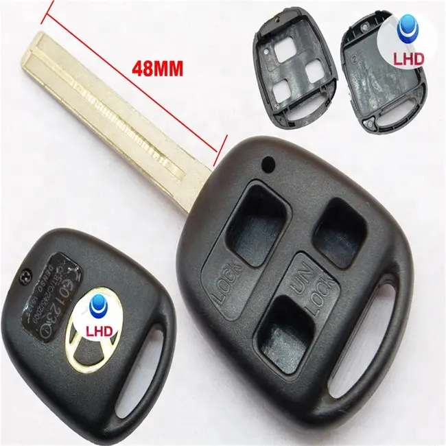 For key shell 3 button remote key case shell IS200 GS300 RX300 LS400 long blade key blank