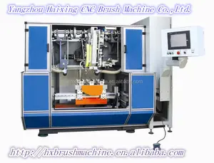 High Speed 5 Axis 3 heads CNC Flat Brush Making Machine (2 drilling and 1 tufting)