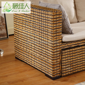 Canapé-lit d'angle en rotin naturel, rangement de sacs, tendance, livraison gratuite - Product Image 5