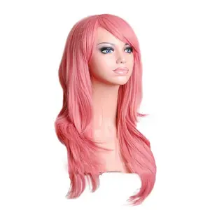 Long Wavy Cosplay Wig Red Green Purple Pink Black Blue Sliver Gray Blonde Brown 70 Cm Synthetic Hair Wigs