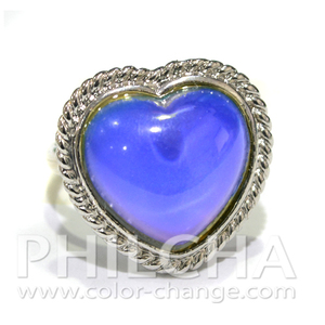 Anillo de piedra clásico con forma de corazón que cambia de Color - Product Image 6