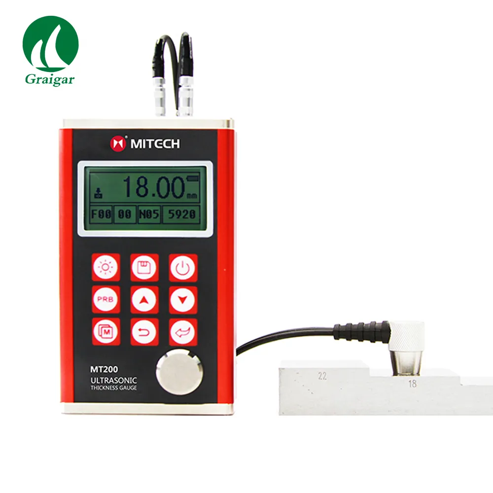 เกจวัดความหนาอัลตราโซนิกดิจิตอล MT200พร้อมโพรบ5MHz 10Mm