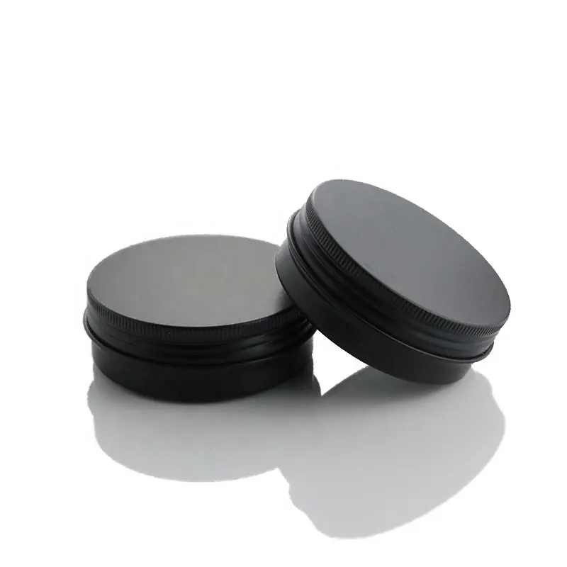 गर्म बिक्री कस्टम लिप पैकेजिंग बॉक्स 60ml खाली मैट काले एल्यूमीनियम पेंच ढक्कन के साथ कर सकते हैं (NAL02-60)