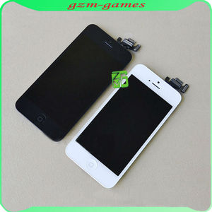 Para iPhone 5 Pantalla completa Cristal + LCD con boton <span class=keywords><strong>home</strong></span>, camara frontal y sensor Negra - Product Image 1