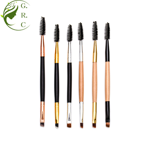Brosse à maquillage à sourcils synthétique, avec poignée <span class=keywords><strong>en</strong></span> <span class=keywords><strong>bois</strong></span>, Double <span class=keywords><strong>Angle</strong></span>, accessoire adapté aux montres - Product Image 3