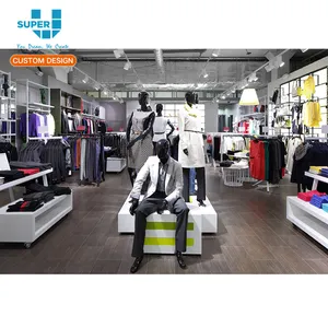 Retail Clothing Boutique Store Furniture Interior Design Commercial Custom Mens Garment Floor Stand