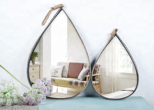 Salon loft industriel en fer forgé créatif goutte à goutte larme forme <span class=keywords><strong>miroir</strong></span> mural 2 pièces - Product Image 6