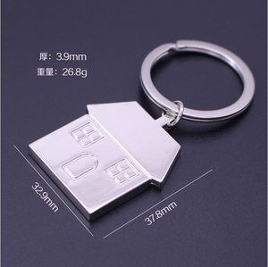 Portachiavi Economici a Forma di Casa in Lega Souvenir Artigianato in Metallo Incisione Laser Personalizzata Portachiavi in Metallo 3D Vuoto con Logo Stampato - Product Image 4