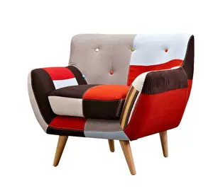 Silla de un solo asiento de tela tapizada de retales para sala de estar, nuevo diseño