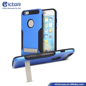 2017 productos más populares 2 en 1 TPU PC Combo fibra de carbono Funda para movil con la pata de cabra para iPhone 6 plus - Product Image 3