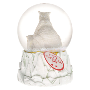 Globo <span class=keywords><strong>musicale</strong></span> della neve dell'orso polare con 3 orsi polari in cima a una piattaforma a forma di un uav feste di natale - Product Image 2