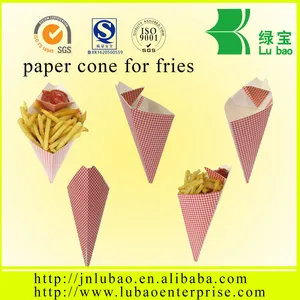 China Supplier Printed Crepe Paper Cone Food Paper Packaging