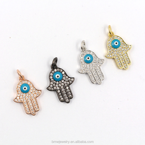 Mano de Fátima <span class=keywords><strong>Hamsa</strong></span> <span class=keywords><strong>Kabbalah</strong></span> Colgante Chapado en oro Ojo Encanto Buena calidad <span class=keywords><strong>Kabbalah</strong></span> Charms & Pendants - Product Image 2