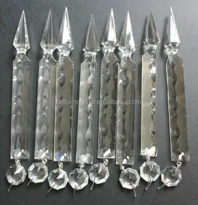 Brilliant Cut Full Head Spear Crystal Chandelier Spear Prism Lamp Parts