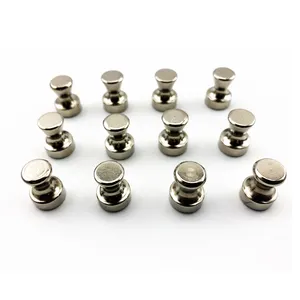 Spazzolato Nichel Magnetico Push Pin in Pegno di Stile per Ufficio Magnete Del Frigorifero In Metallo a Testa Piatta Magnetica Argento Magnete Push Pin