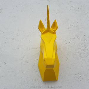 <span class=keywords><strong>Scultura</strong></span> da <span class=keywords><strong>Parete</strong></span> in Resina Personalizzata OEM, Arte Moderna con Testa di Unicorno Poligonale, Statua Originale da <span class=keywords><strong>Parete</strong></span> - Product Image 5