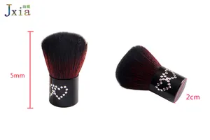 Jiexia Wholesale Small Cosmetic Makeup Brush Gold Color Flat Top Mini Kabuki Brush