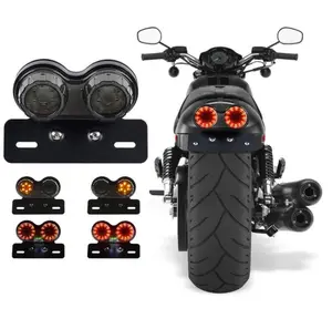 Luz trasera de motocicleta Universal Cat Eye, luz de freno con soporte de montaje de placa de matrícula para <span class=keywords><strong>Suzuki</strong></span> Cruiser Touring - Product Image 1