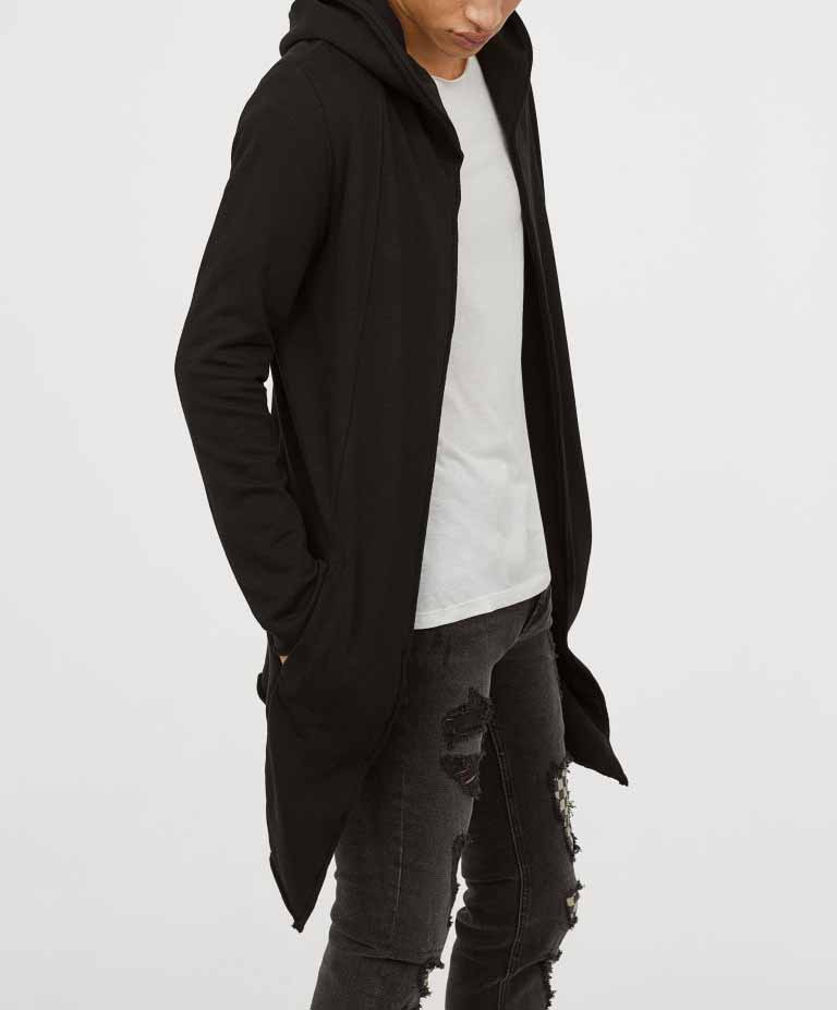 Source fashion fleece knitted long cardigan with hood for men on  m.alibaba.com