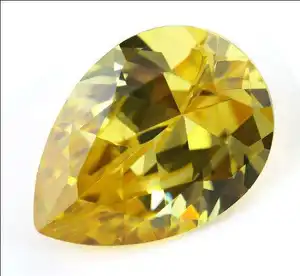 QianJian Jewelry wholesale yellow stone pear cut loose cz gemstone