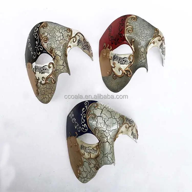 Máscara de máscara de fantasma masculina, máscara de tamanho único, adequada à maioria em 3 cores