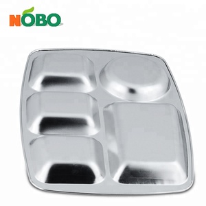 Compartimiento caliente 5 en 1, platos divididos, bandeja de comedor, escuela, oficina, Rectangular, de acero inoxidable - Product Image 6