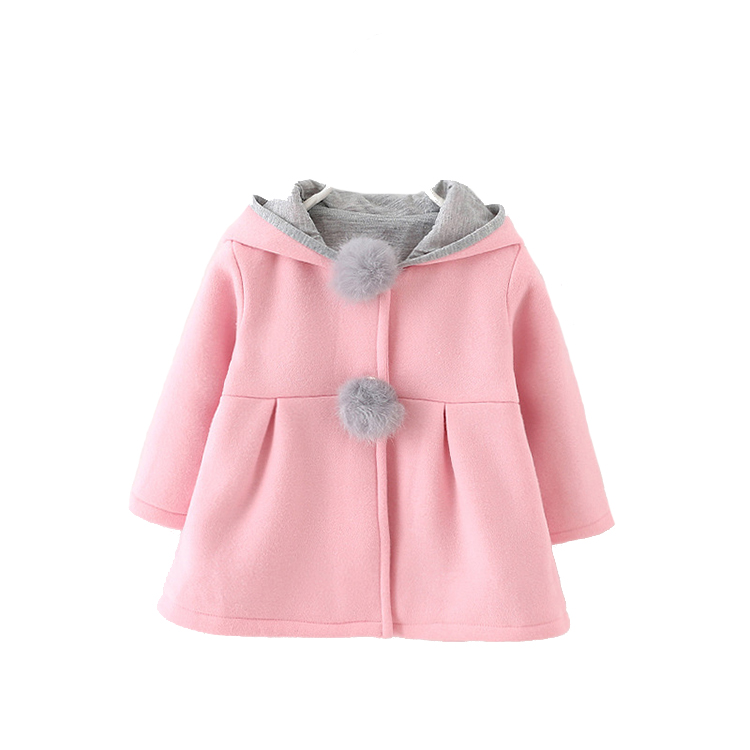 Оптовая продажа, Детские Зимние куртки с капюшоном с большими ушками для маленьких девочек, верхняя одежда, пальто