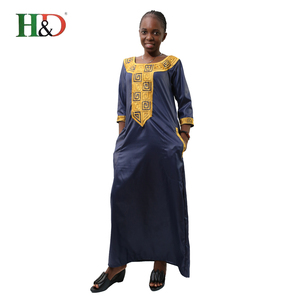 H & D ODM Gros Usine Bazin Riche <span class=keywords><strong>Getzner</strong></span> Conceptions Africaines Femmes Robes Dames Avec OEM - Product Image 1