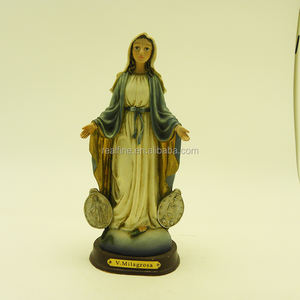 STATUE FAITE MAIN DE LA VIERGE MARIE, MEDAILLE MIRACULEUSE, FIGURINE EN RÉSINE DE 8 POUCES, VIERGE MARIA - Product Image 5