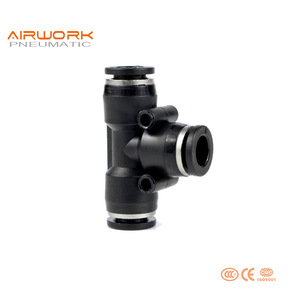 Conector de Manguera de Tubo de Plástico Neumático de 3 Vías Tipo T, Conexión a Presión, Accesorios de Unión en T, Baja Presión, Superficie Lisa - Product Image 3