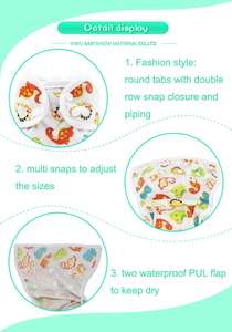 Venta caliente pañales para bebés/pañales de China lavable al por mayor volante infantil PUL dibujos animados impreso cubierta de pañal de tela - Product Image 6