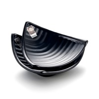 Nouvelles assiettes de service Triangle noir populaire coréen 100% vaisselle en mélamine assiette à dîner