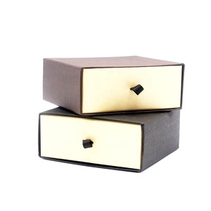 En gros eco petit logo personnalisé affichage en carton brun bijoux tiroir boîte cadeau emballage papier boîte de tiroir coulissante avec poignée - Product Image 5