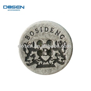10 ans usine 100% QC qualité assurer marque vêtements Étain bouton logo en creux, quatre creux Étain denim bouton pour les vêtements. - Product Image 1