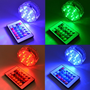 <strong>Battery</strong> Operated 10LED RGB Underwater <strong>Light</strong> Submersible Candle Waterproof Swimming <strong>Pool</strong> <strong>Light</strong> for Vase Wedding Party