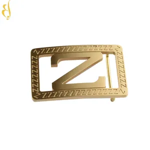 gold engraved letter Z alphabet pin buckle  for mens belt