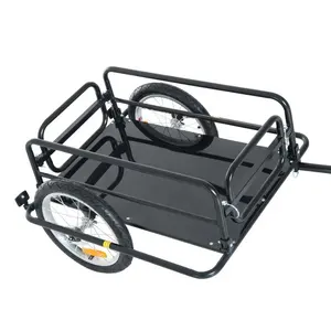 Folding Bicycle Bike Cargo Storage Cart and Luggage Trailer with Hitch