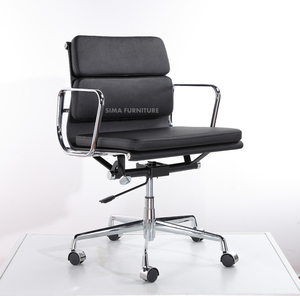 Emes luxury soft black leather pad director chair rotating de bureau - Product Image 5