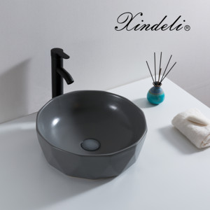 Lavandino del bagno lavandino della nave nero opaco sopra il lavandino rotondo della <span class=keywords><strong>ciotola</strong></span> del controsoffitto della porcellana - Product Image 4