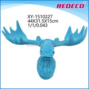 Tête de <span class=keywords><strong>cerf</strong></span> en résine artificielle floquée murale, décoration suspendue pour la maison - Product Image 3