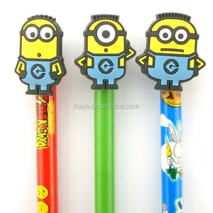 Schöne 3D Cartoon Soft PVC benutzer definierte Bleistift Topper, chinesische Kunststoff Pen Topper Lieferant