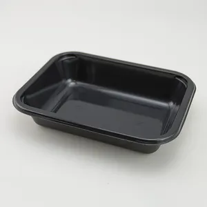 Airline Black Disposable Plastic Oven and Microwave Safe Food Containers