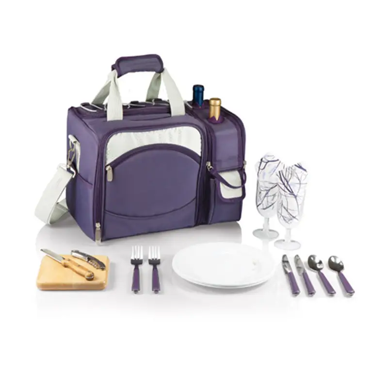 2023 Food Picnic Bag Backpack Insulated Picnic Basket with Detachable Bottle Fleece Blanket Plates and Cutlery Set many colors