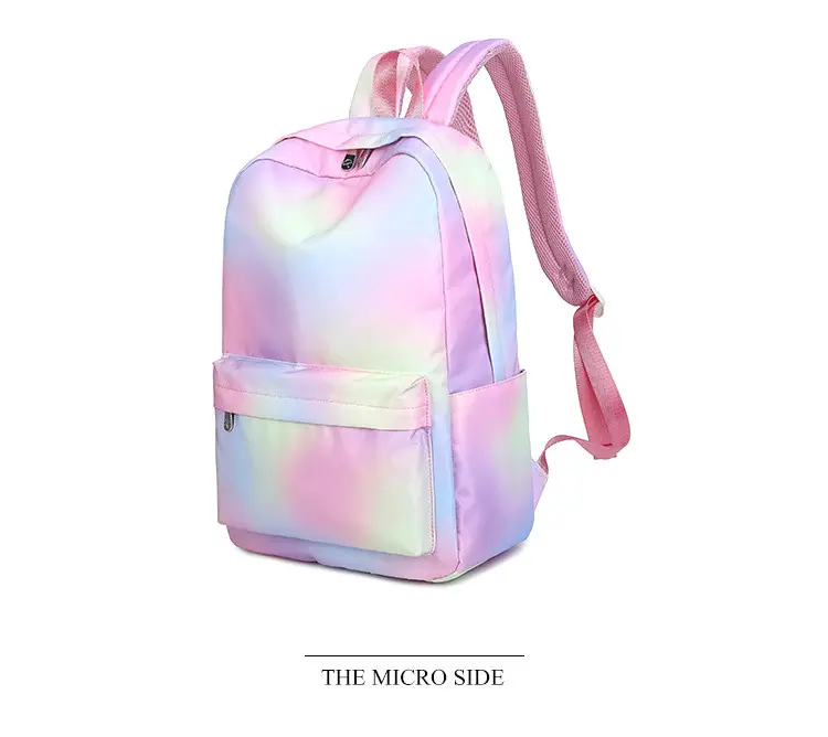Color gradient Bag For Girl crash color Backpack School bag for Kids Backpack Book Bags