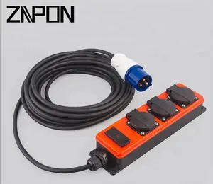 ZNPON Outdoors IP44 Waterproof 3 Way Extension Socket with USB